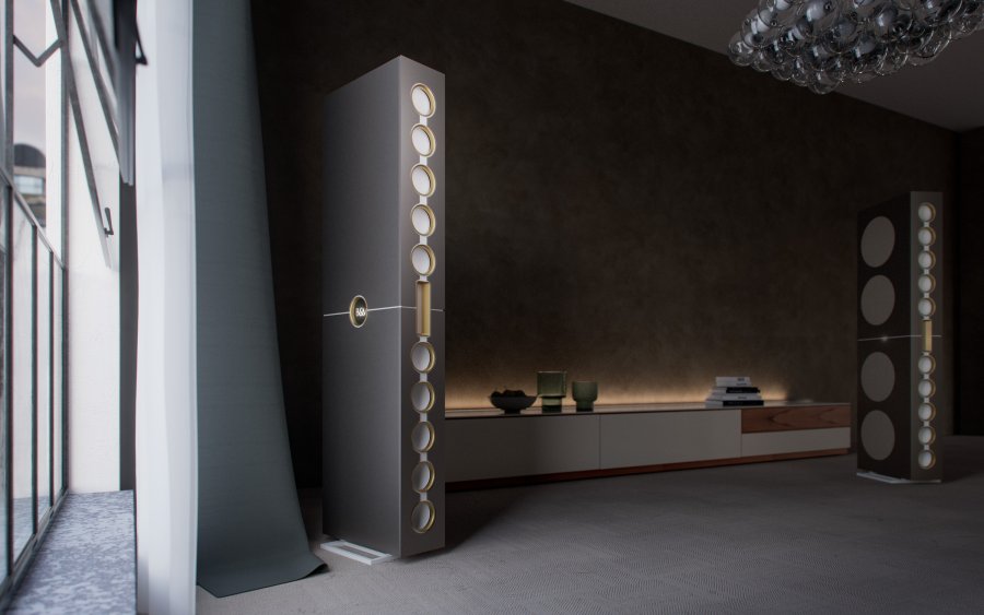 High-End-Lautsprecher – Interieur-Rendering — Produktvisualisierung