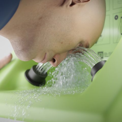 Augenspülstation – <b>Anwendungsvisualisierung </b>mit Wassersimulation
    
 — Produktvisualisierung