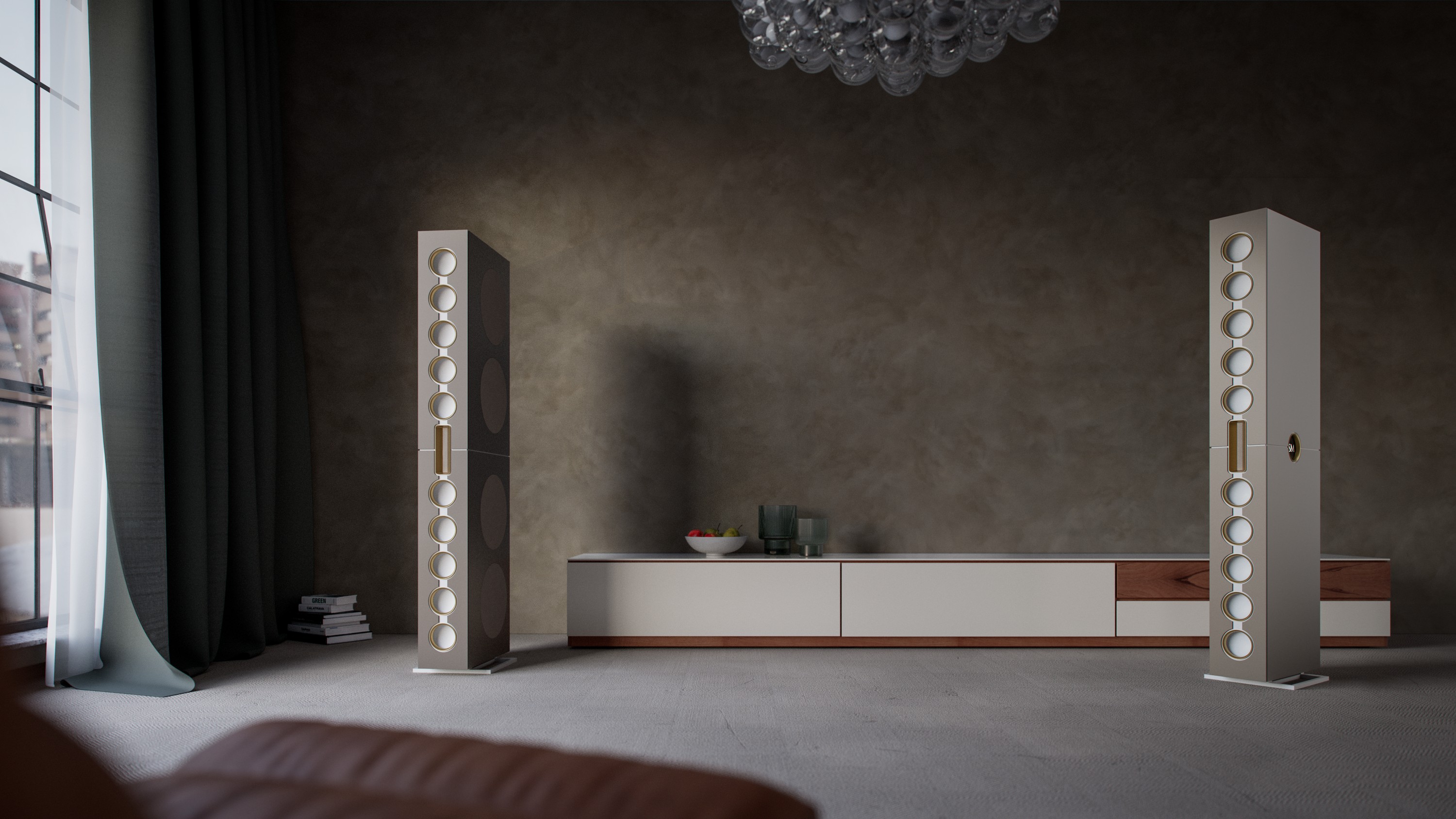 High-End Standlautsprecher – 3D-Produktvisualisierung — Produktvisualisierung — HQ 3D