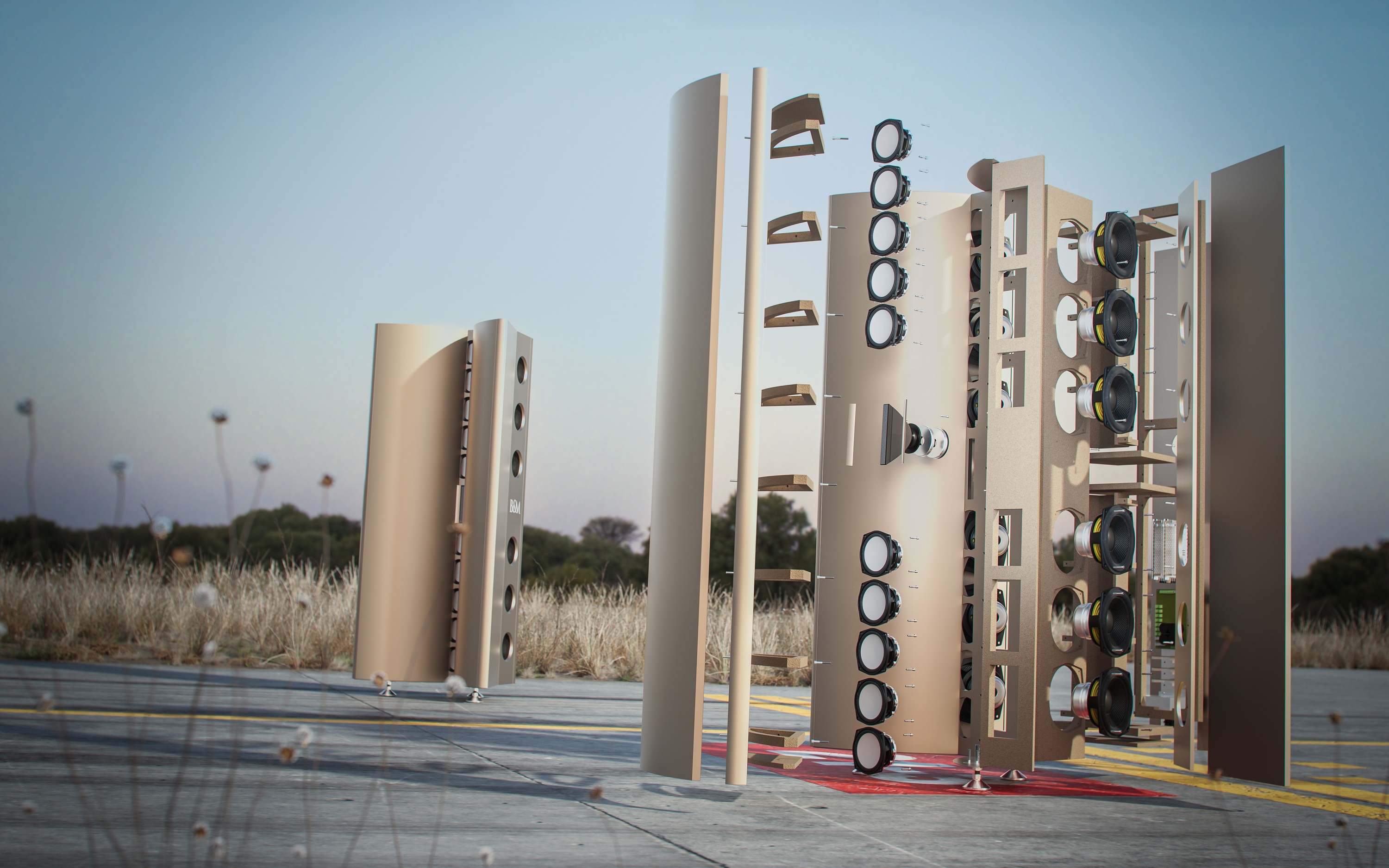 High-End Lautsprecher – Explosionsdarstellung — Produktvisualisierung — HQ 3D